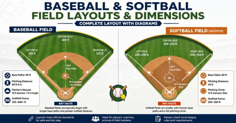 Baseball Softball Field Layouts Dimensions