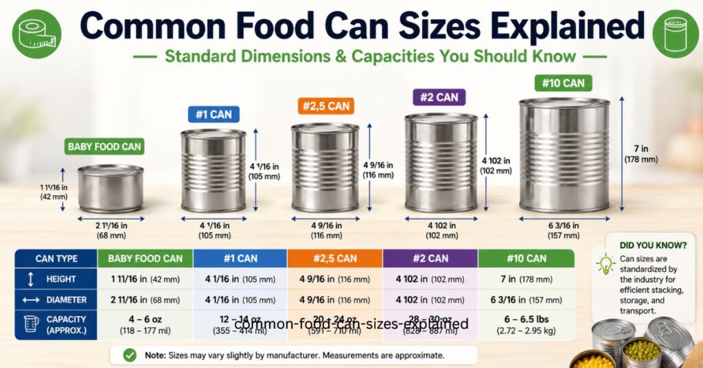 Common Food Can Sizes Explained