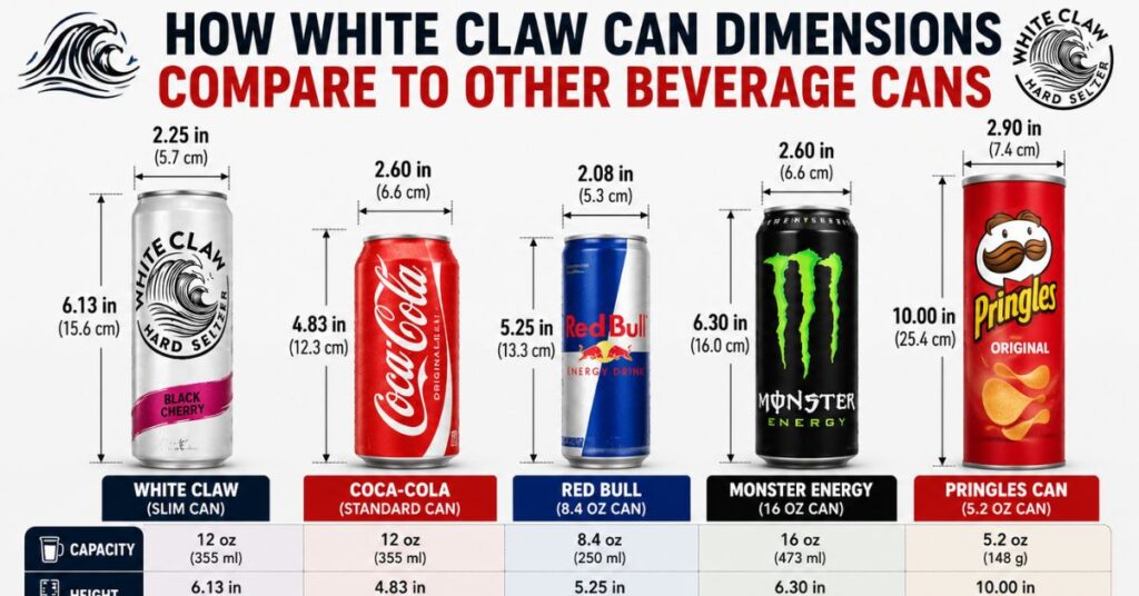 White Claw Can Dimensions 6 Surprising Size Comparisons (2026) 3 How White Claw Can Dimensions Compare to Other Beverage Cans