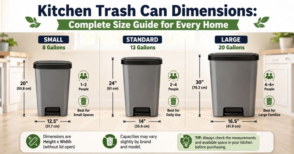 Kitchen Trash Can Dimensions