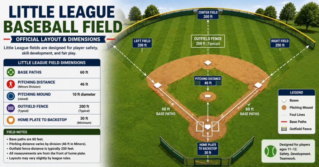 Baseball Softball Field Layouts Dimensions Complete Layout With Diagrams 3 Little League Baseball Field