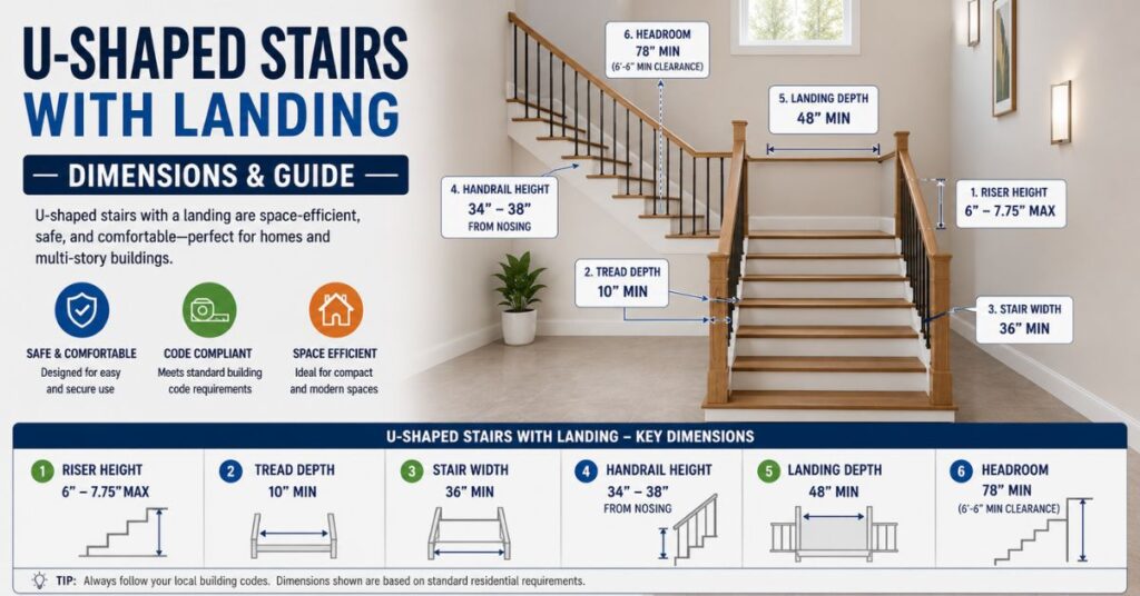 U-Shaped Stairs with Landing