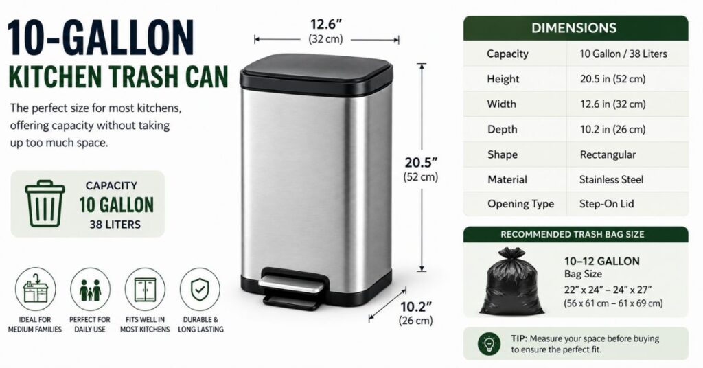 10-Gallon Kitchen Trash Can