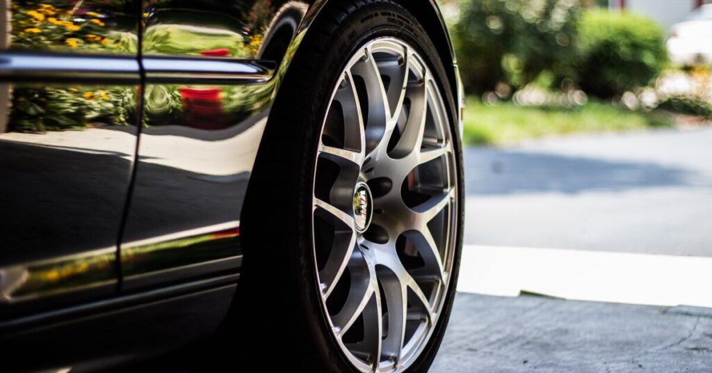 A Car Tire With Rim