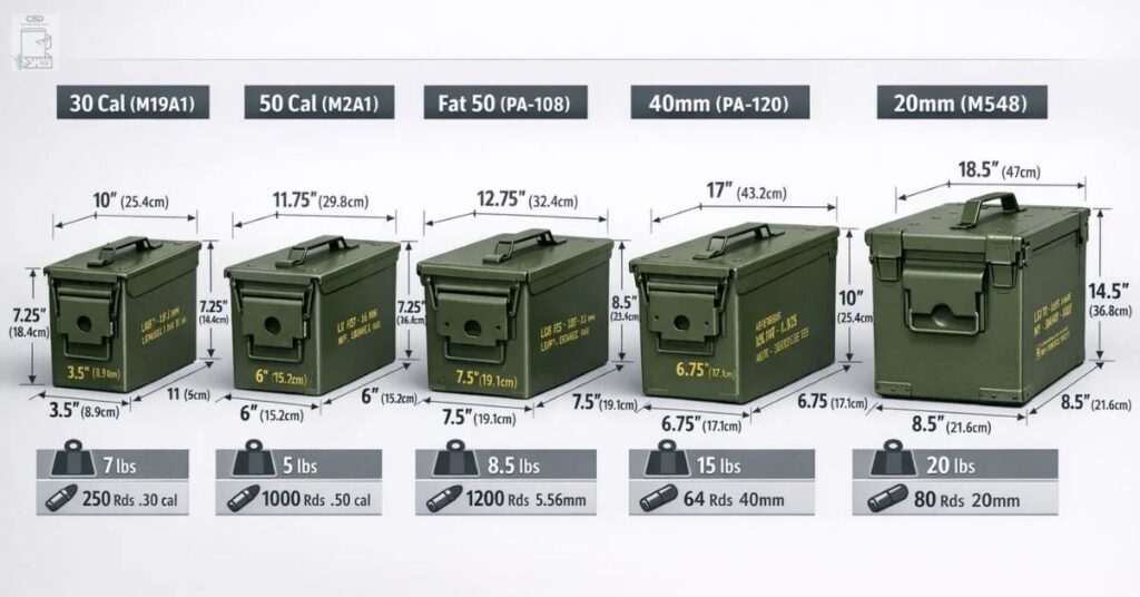 Ammo Can Size Dimensions