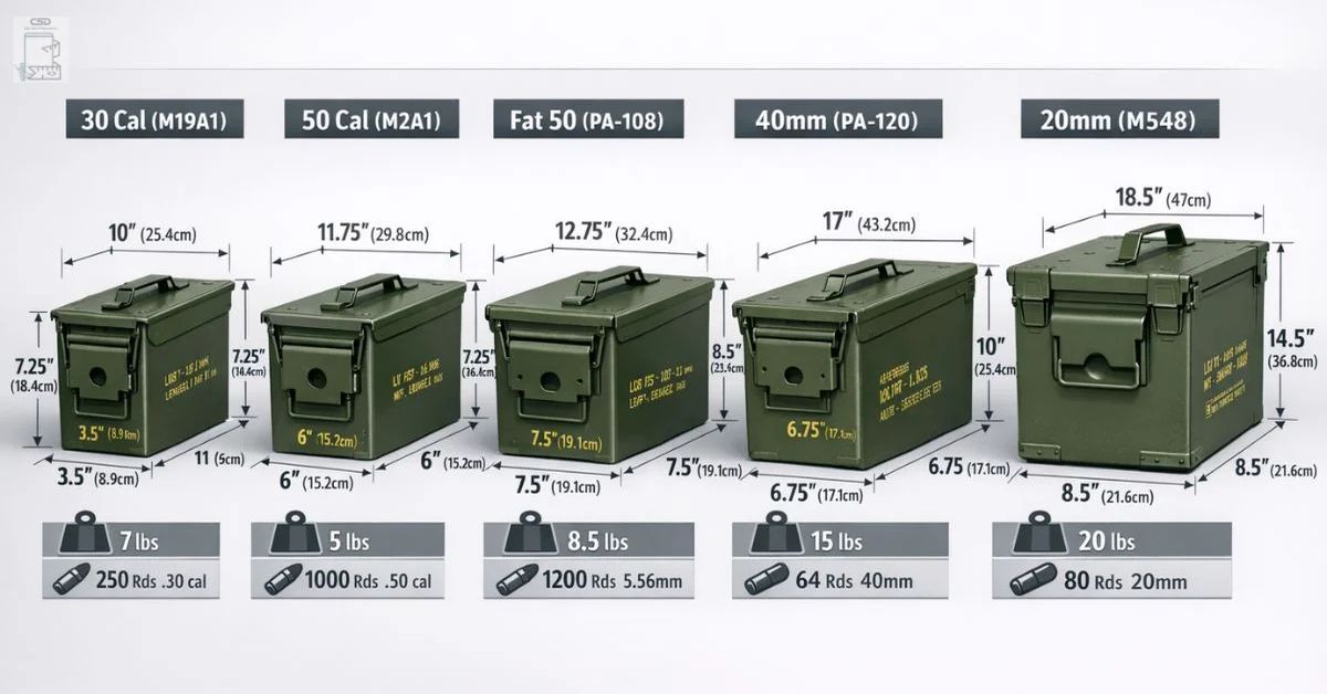 Ammo Can Size Dimensions