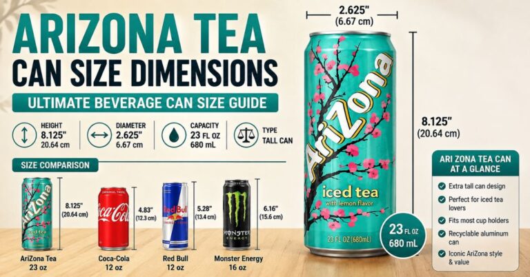 Arizona Tea Can Size Dimensions