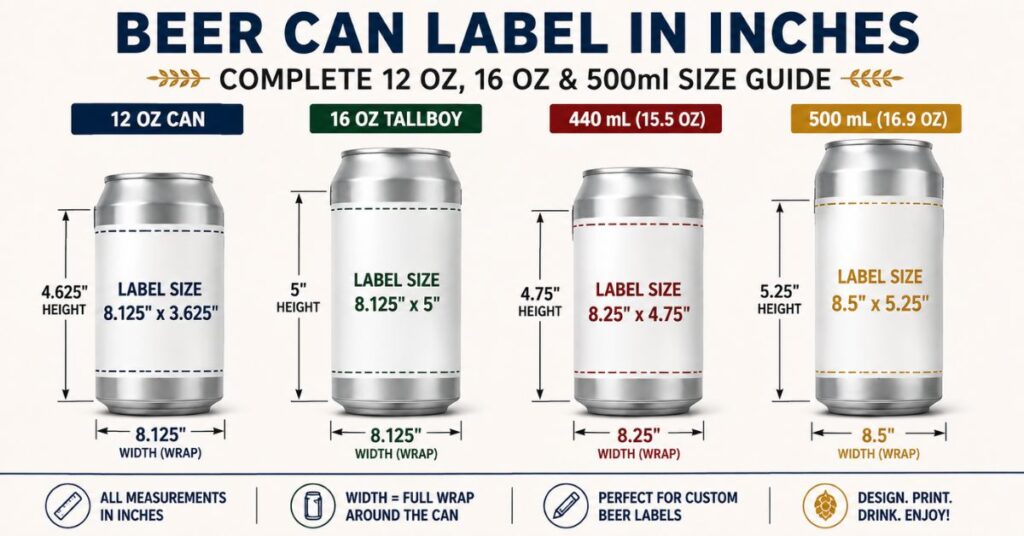 Beer Can Label in Inches