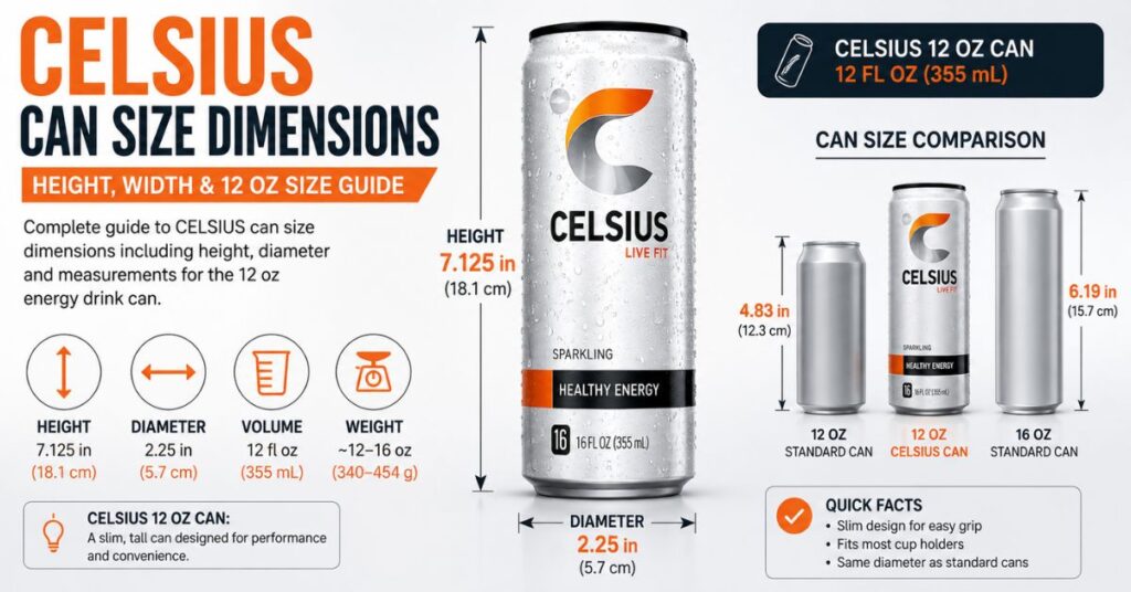 CELSIUS Can Size Dimensions