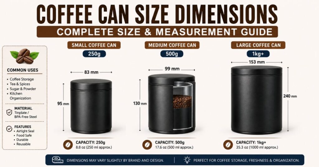 Coffee Can Size Dimensions