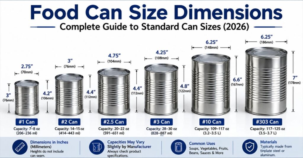 Food Can Size Dimensions
