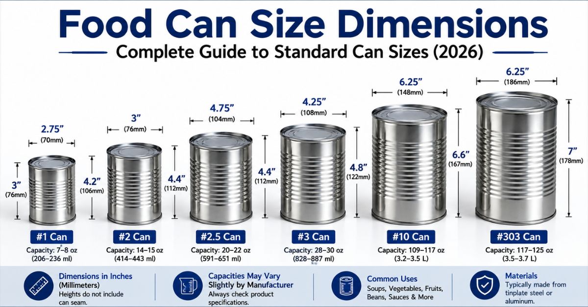 Food Can Size Dimensions