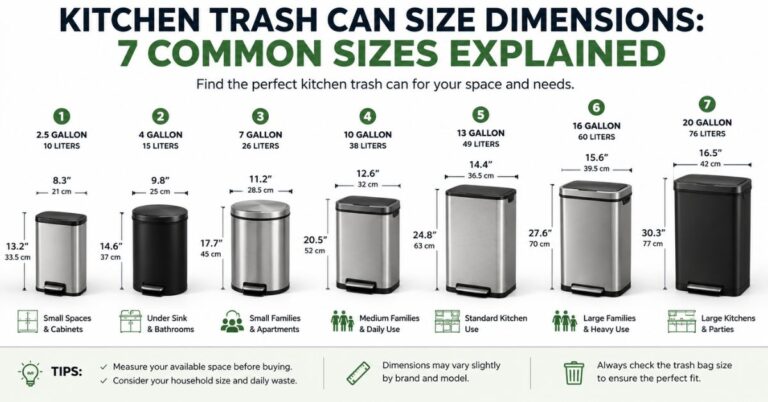 Kitchen Trash Can Size Dimensions