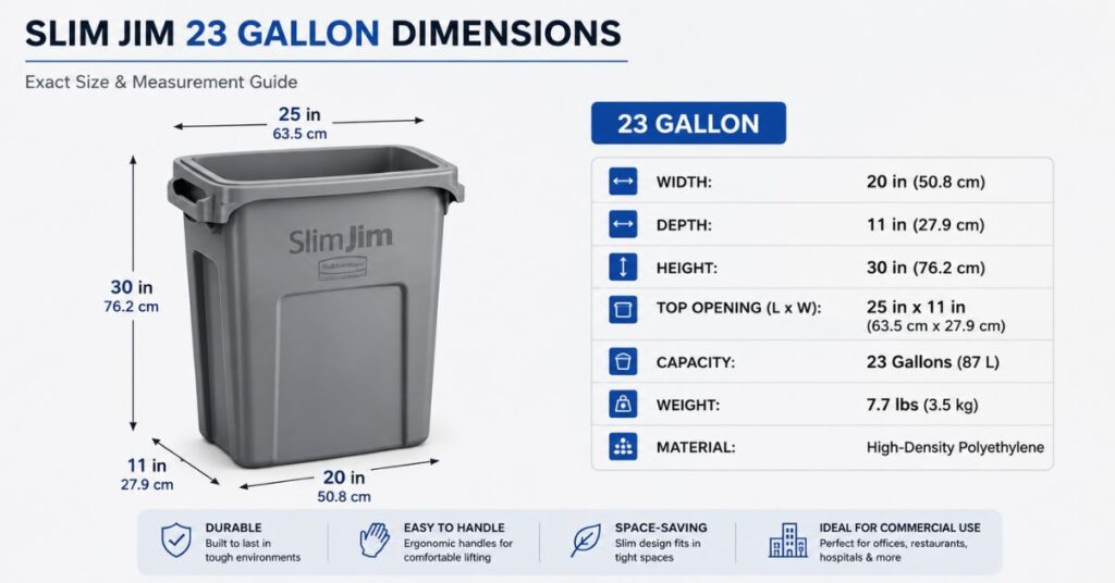 Slim Jim 23 Gallon Dimensions