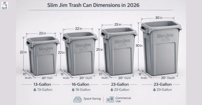Slim Jim Trash Can Size Dimensions
