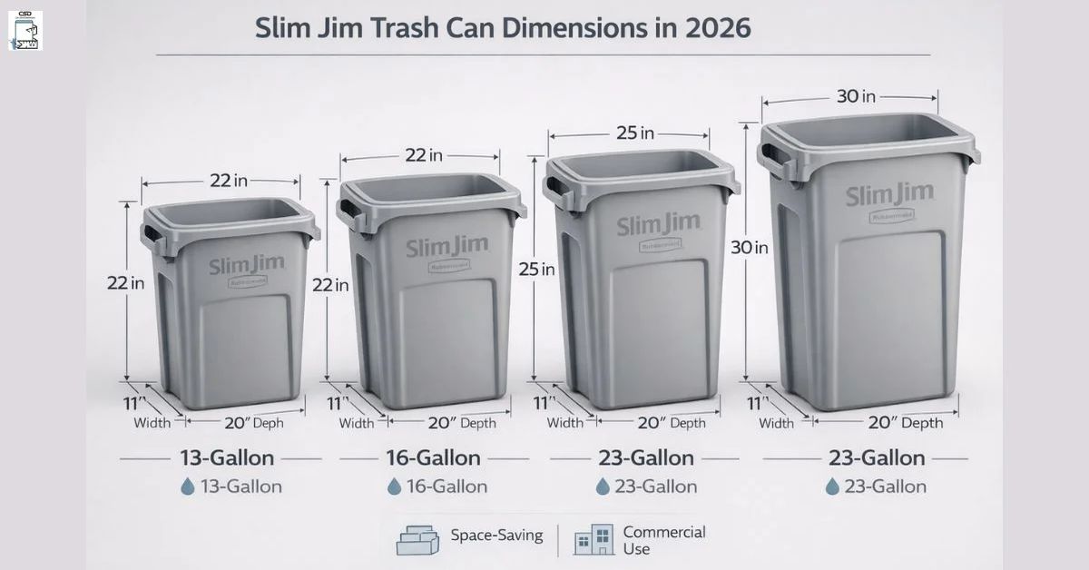 Slim Jim Trash Can Size Dimensions