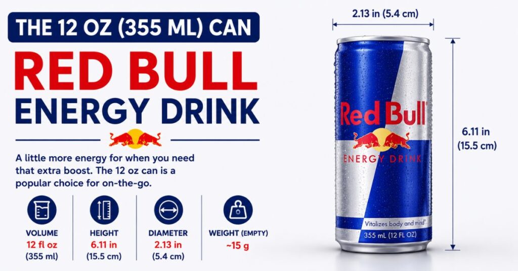Red Bull Can Dimensions 7 Complete Size Charts You Need 3 The 12 oz (355 ml) Can