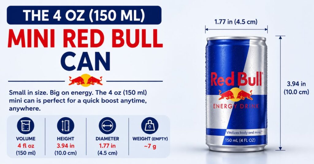 Red Bull Can Dimensions 7 Complete Size Charts You Need 4 The 4 oz (150 ml) Mini Can
