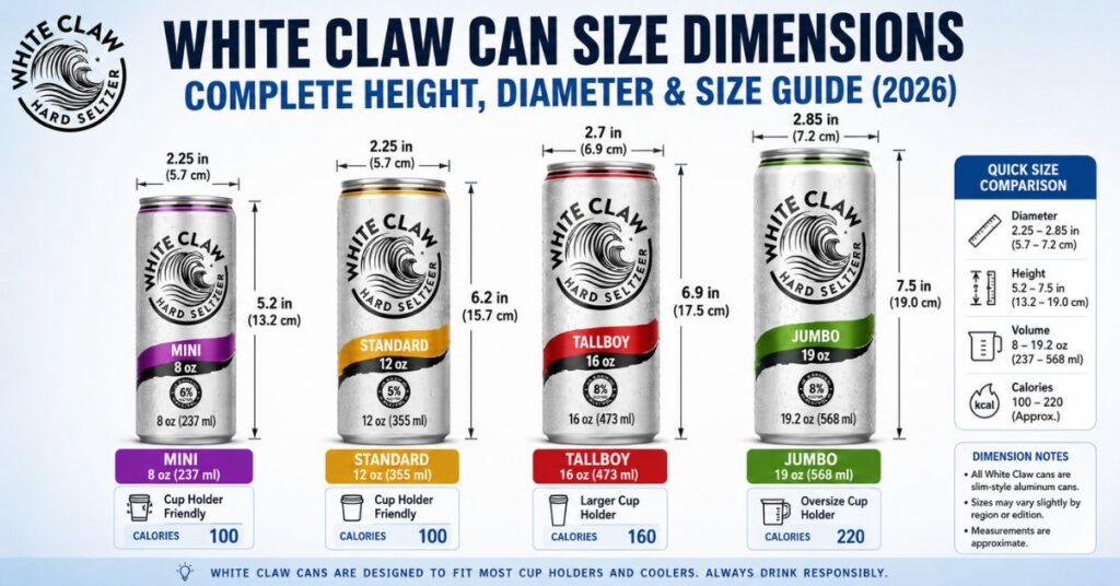 White Claw Can Size Dimensions