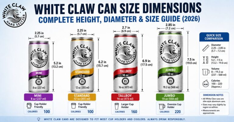 White Claw Can Size Dimensions