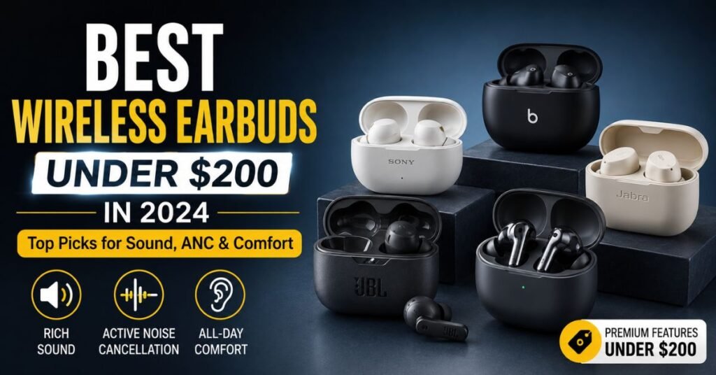 Best Wireless Earbuds Under $200 in 2024: Top Picks for Sound, ANC & Comfort