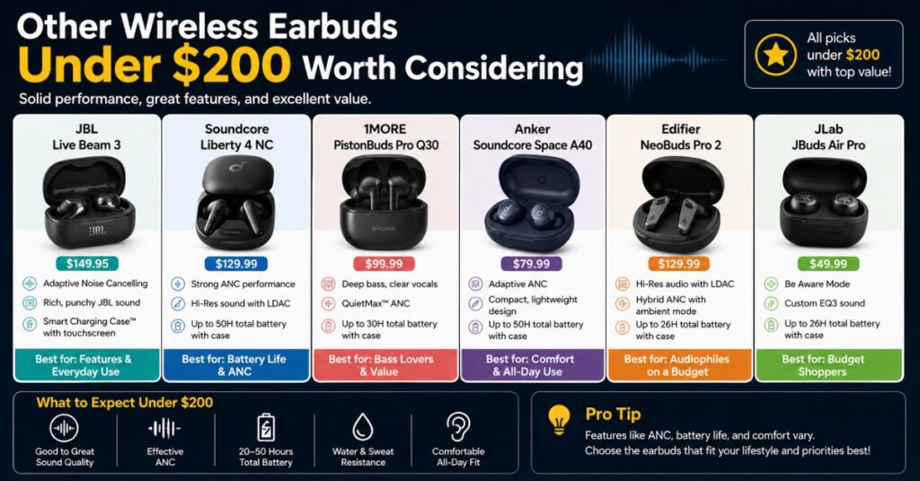 Other Wireless Earbuds Under $200 Worth Considering