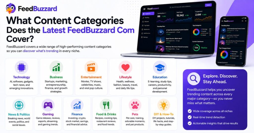 What Content Categories Does the Latest FeedBuzzard Com Cover?